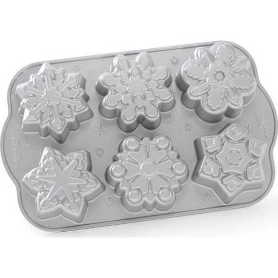 NW Mini bábovky Sněhové vločky plát se 6 formičkami 3 cup stříbrná 89648 Nordic Ware