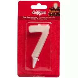 Svíčka na dort číslo 7 svítící ve tmě 6cm - Dekora