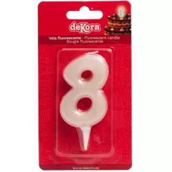 Svíčka na dort číslo 8 svítící ve tmě 6cm - Dekora