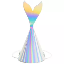 Párty čepičky holoografické s ploutví 6ks 18cm - PartyDeco