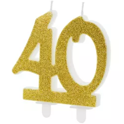 Svíčka na dort číslice 40  7,5cm - PartyDeco