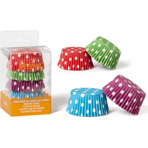 Košíčky na muffiny barevné s puntíky 75ks 5x3,2cm - Decora