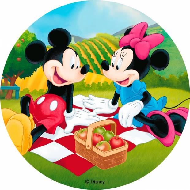 Jedlý papír Mickey a Minnie piknik 20cm - Dekora