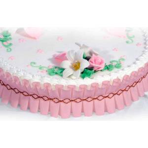 Ozdobný lem na kraj dortu 1m v růžové barvě - Dekora