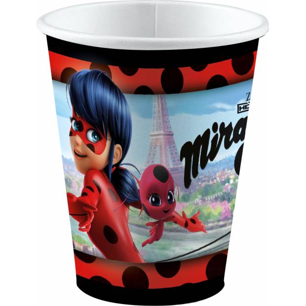 Papírové kelímky 250ml 8ks Miraculous - Ladybug - Amscan