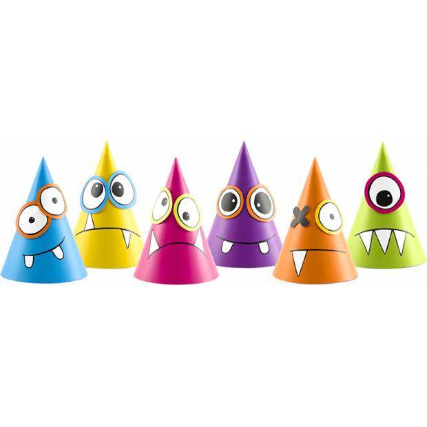 Párty čepičky Monster 16cm 6ks - PartyDeco