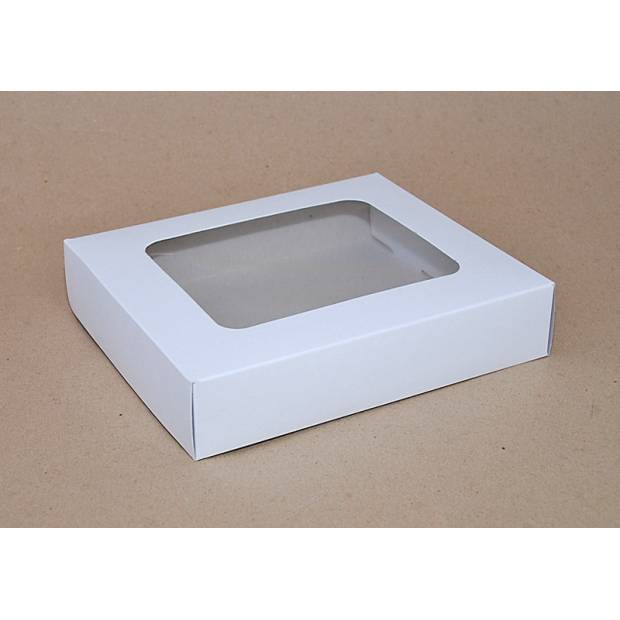 Krabice na cukroví bílá 18 x 15 x 3,7 cm - dortis