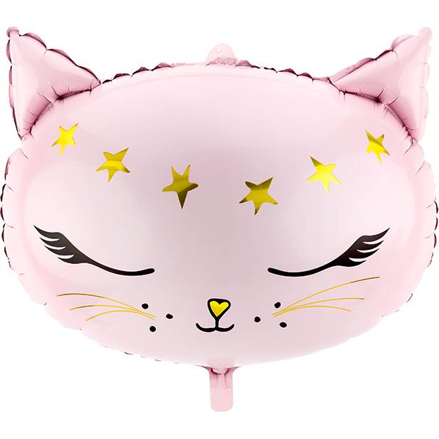 Fóliový balónek kočka růžová 48x36cm - PartyDeco