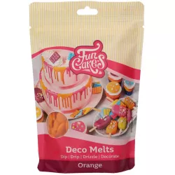 Snadno rozpustná poleva v peckách 250g Oranžová - FunCakes