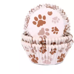 Košíčky na muffiny hnědé tlapky 50x33 mm - House of Marie