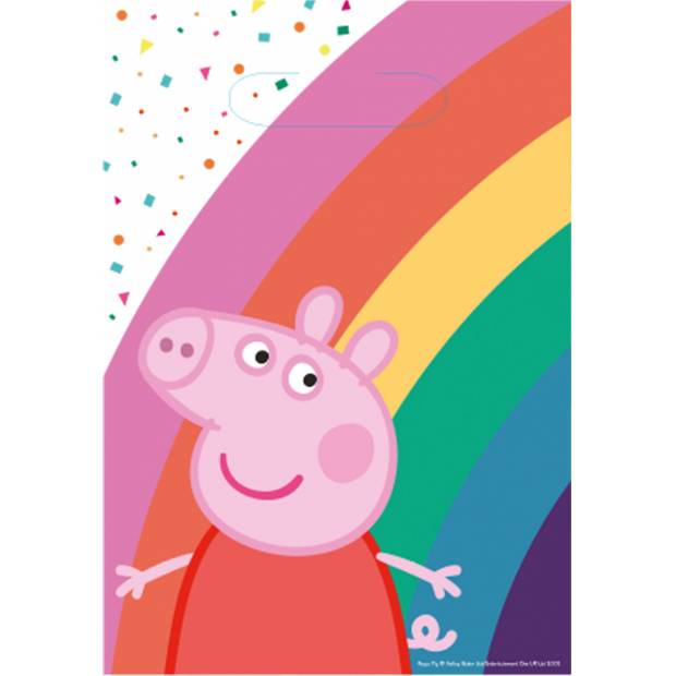 8 tašek prasátko Peppa Pig papír 23,4 x 16,2 cm - Amscan