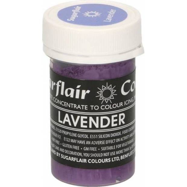 Pastelová gelová barva Sugarflair (25 g) Lavender 3042 dortis
