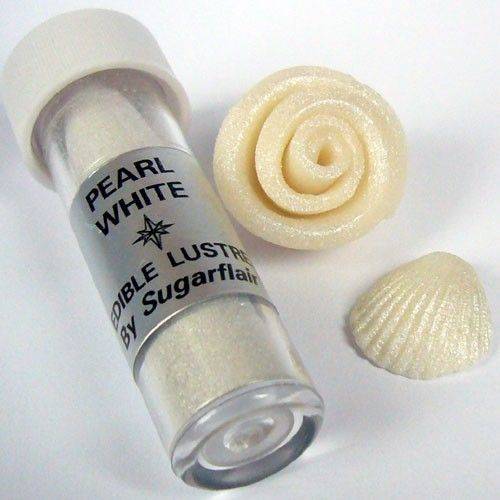 Jedlá prachová perleťová barva Sugarflair (2 g) Pearl White 865 dortis