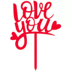 Dekorace na dort Love You 5 x 13 x 20 cm - Dekora