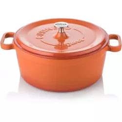 Litinový hrnec 20cm oranžový - Silver