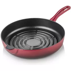 Litinová grilovací pánev 28cm červená - Silver