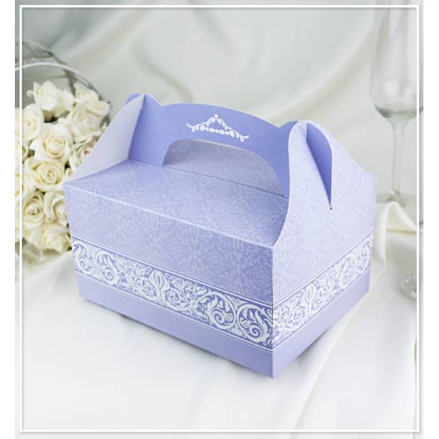 Svatební krabička na výslužku světle fialová (18,5 x 13,5 x 9,5 cm) K63-1044-01 dortis