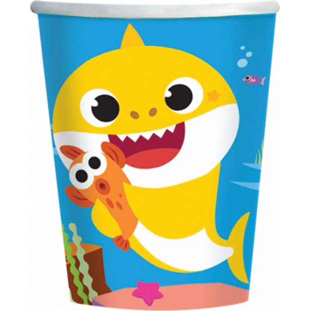 Kelímky papírové 8ks Baby Shark 250ml - Amscan