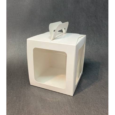 Krabice na zákusky bílá s okénky (14 x 14 x 15 cm) 5898 dortis