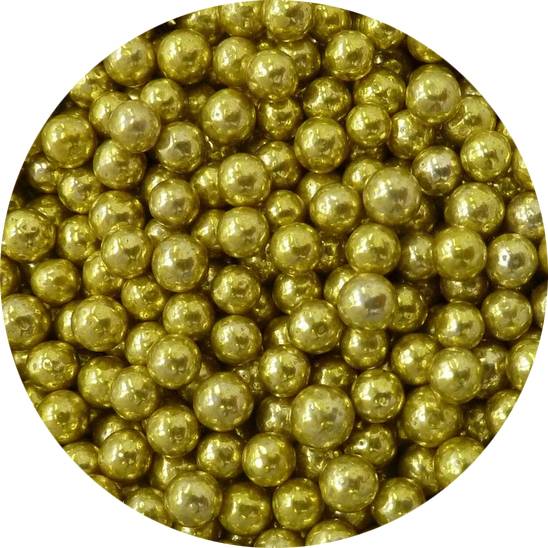 Cukrové perličky zlaté 4mm 80g - Scrumptious