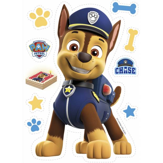 Jedlý papír Paw Patrol Chase k vystříhnutí  21x14,8cm - Dekora