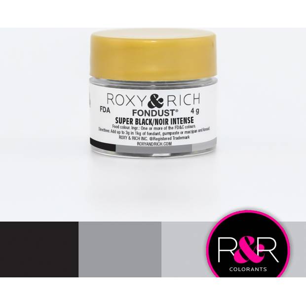 Prachová barva 4g super černá - Roxy and Rich