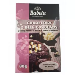 Čokofloky na zdobení a do pečiva bílá čokoláda termostabilní 80g - Kovandovi
