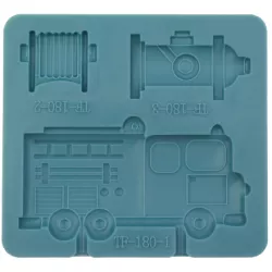 Silikonová formička hasičké auto a hydrant 10x9,5cm - Cakesicq