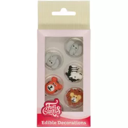 Cukrové zdobení 12ks zoo zvířátka - FunCakes