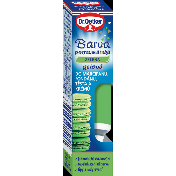 Barva gelová potravinářska zelená 10g - Dr. Oetker