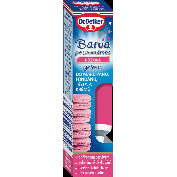 Barva gelová potravinářská růžová 10g - Dr. Oetker