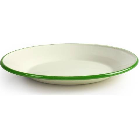 Smaltovaná talíř se zeleným okrajem 22cm - Ibili
