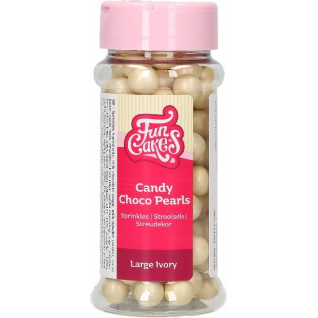 Čokoládové perly v barvě slonové kosti 70g - FunCakes