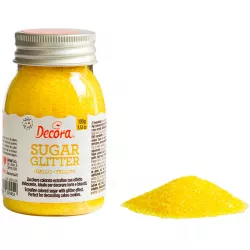 Dekorační cukr 100g žlutý jemný - Decora