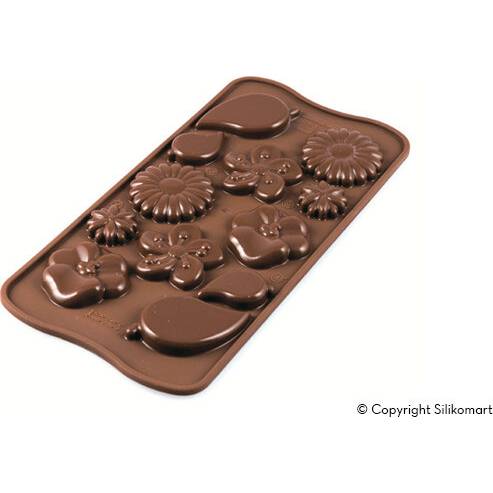 Silikonová forma na čokoládu jaro na zahradě - Silikomart