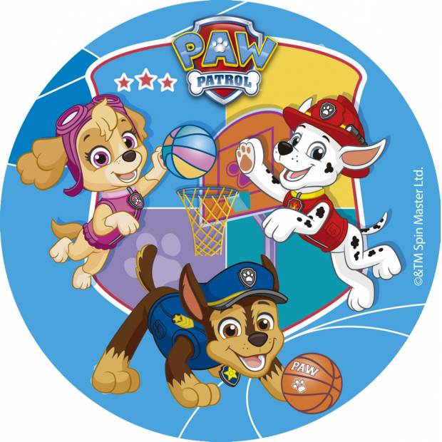 Fondánový papír paw patrol basketbal 15,5cm - Dekora