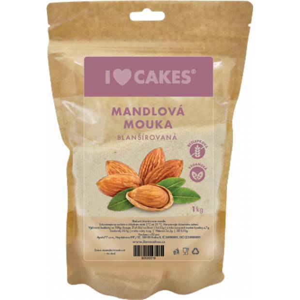 Mandlová mouka BLANŠÍROVANÁ 1kg - I LOVE CAKES