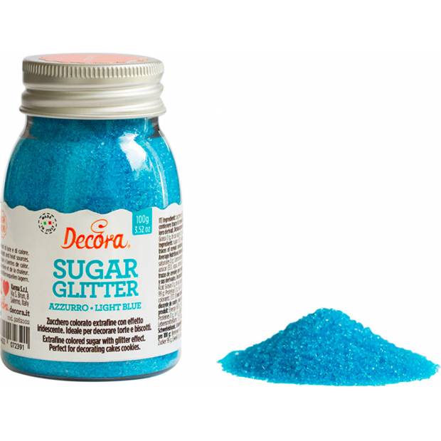 Dekorační cukr 100g modrý jemný - Decora