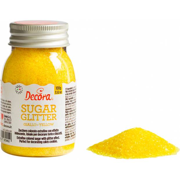 Dekorační cukr 100g žlutý jemný - Decora