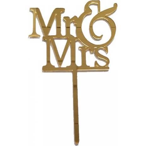 Zápich na dort Mr and MRS zlatý - Tasty Me