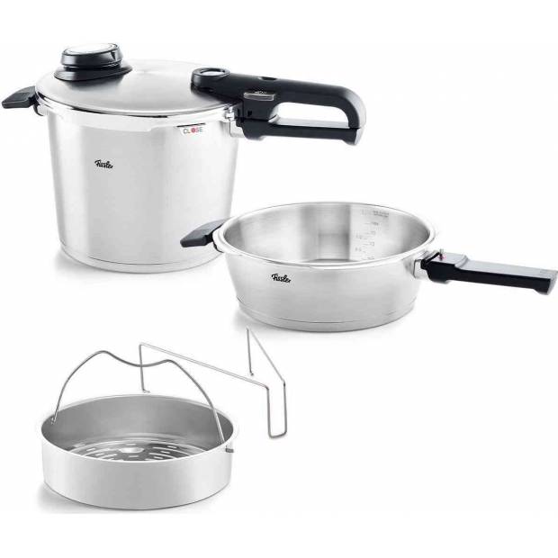 Tlakový hrnec Vitavit Premium 6l a 2,5l tlaková pánev - Fissler