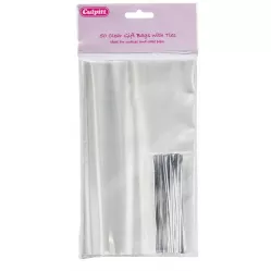 Sáčky celofánové se stříbrnou páskou 12x20cm, 50ks - Culpitt
