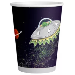 Papírový kelímek 250ml 8ks ufo ve vesmíru - Amscan