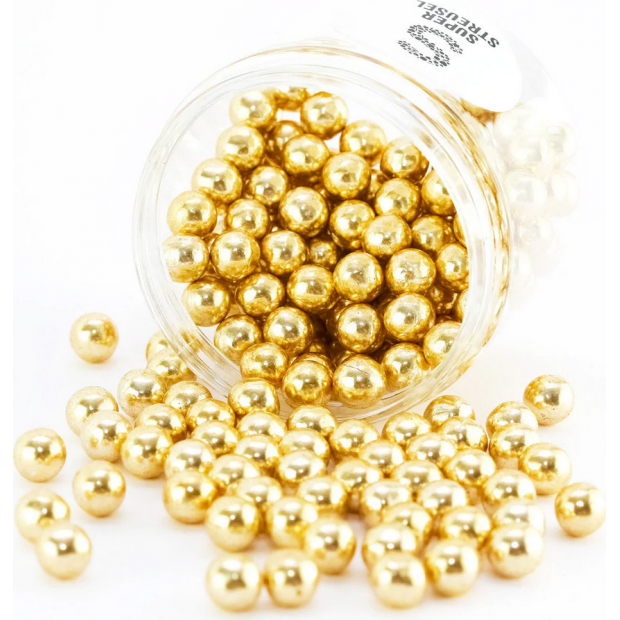 Čokoládové perly střední 180g zlaté - Super Streusel