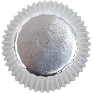 Foliový mini košíčky na cupcake, stříbný 45ks - PME