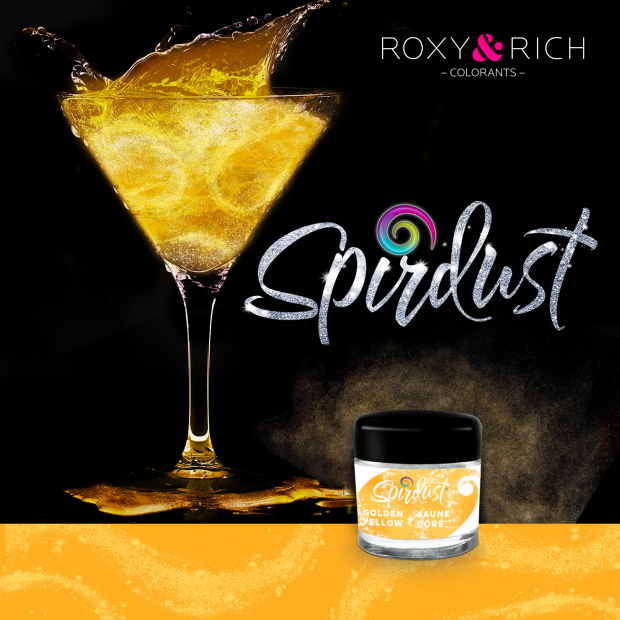 Metalická barva do nápojů Spirdust zlato žlutá 1,5g - Roxy and Rich