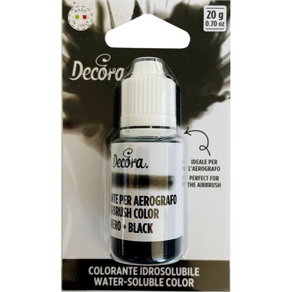 Airbrush barva tekutá black 20g - Decora