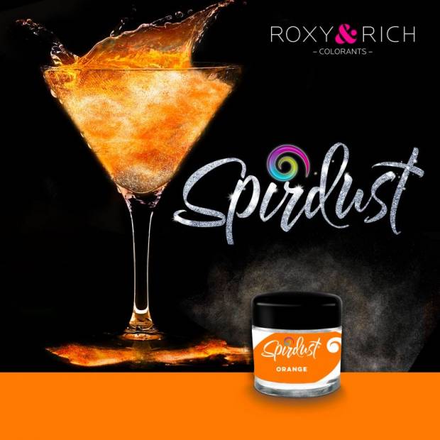 Metalická barva do nápojů Spirdust oranžová 1,5g - Roxy and Rich