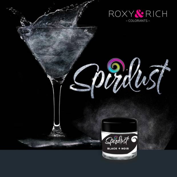 Metalická barva do nápojů Spirdust černá 1,5g - Roxy and Rich