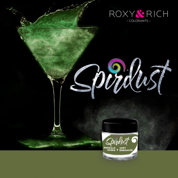 Metalická barva do nápojů Spirdust zelená smaragdová 1,5g - Roxy and Rich